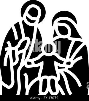 heilige Familie fest katholischer Feiertag Glyphe Icon Vektor Illustration Stock Vektor