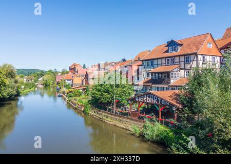 Bad Sooden-Allendorf: fluss Werra, Landkreis Allendorf in Nordhessen, Hessen, Deutschland Stockfoto