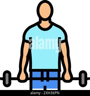 Umgekehrte Curls Arm Fitness Übung Farbe Symbol Vektor Illustration Stock Vektor