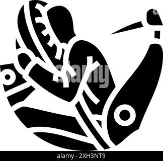 Airbag Auto Sicherheitsglyphe Symbol Vektor Illustration Stock Vektor