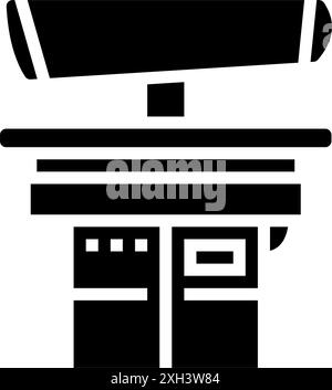 Drücken Sie auf chemische Reinigung Glyphe Symbol Vektorillustration Stock Vektor