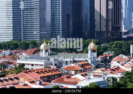 16. Oktober 2019, Singapur, Singapur: Sultanmoschee Um Gebäude, Singapur. Stockfoto