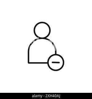 Block User Symbol Logo Vektorumrandung in Schwarz-weiß Stock Vektor