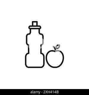 Diät-Getränk-Symbol-Logo-Vektor-Umriss in schwarz-weiß-Farbe Stock Vektor