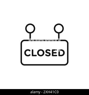 Closed Sign Symbol Logo Vektor Kontur in Schwarz-weiß Stock Vektor