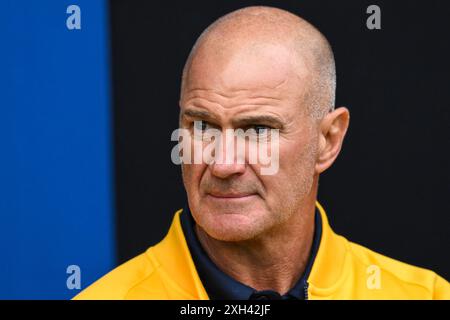 Brad Arthur Head Coach von Leeds Rhinos vor dem Spiel Warrington Wolves vs Leeds Rhinos im Halliwell Jones Stadium, Warrington, Großbritannien, 11. Juli 2024 (Foto: Craig Thomas/News Images) Stockfoto