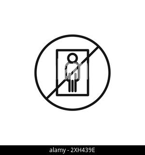 Kein Elevator Sign Symbol Logo Vektorkontur in Schwarz-weiß Stock Vektor