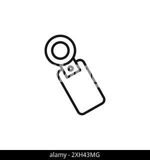 Schlüsselanhänger Symbol Logo Vektorkontur in Schwarz-weiß Stock Vektor