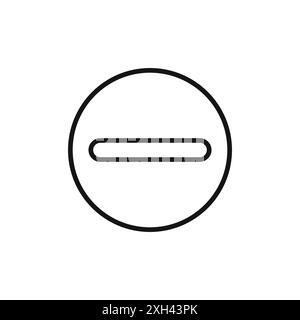 Negativzeichen Symbol Logozeichen Vektorkontur in Schwarz-weiß Stock Vektor