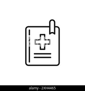 Medizinisches Buch Icon Logo Zeichen Vektor Umriss in schwarz-weiß Farbe Stock Vektor