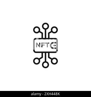 NFT Wallet Symbol Logo Vektor Umriss in schwarz-weiß Farbe Stock Vektor