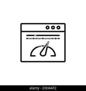 Seitengeschwindigkeitssymbol Logo-Vektorkontur in Schwarz-weiß Stock Vektor