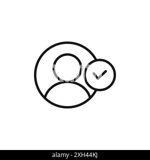 Symbol für Profilprüfung Logo Vektorumrandung in Schwarz-weiß Stock Vektor
