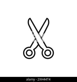 Schere Symbol Logo Zeichen Vektorumrandung in Schwarz-weiß Stock Vektor