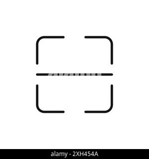 Scan-Button-Symbol Logo-Zeichen Vektorkontur in Schwarz-weiß Stock Vektor