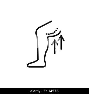 Oberschenkel anheben schwarz Symbol Logo Vektor Umriss in schwarz-weiß Farbe Stock Vektor