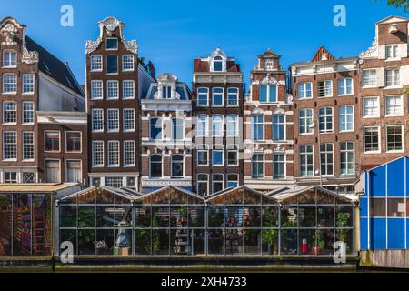 Schwimmender Blumenmarkt am Kanal in Amsterdam, Niederlande Stockfoto