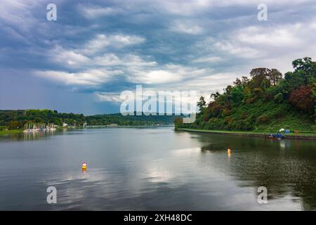 Essen: Ruhr, Baldeneysee, Villa Hügel im Ruhrgebiet, Nordrhein-Westfalen, Deutschland Stockfoto