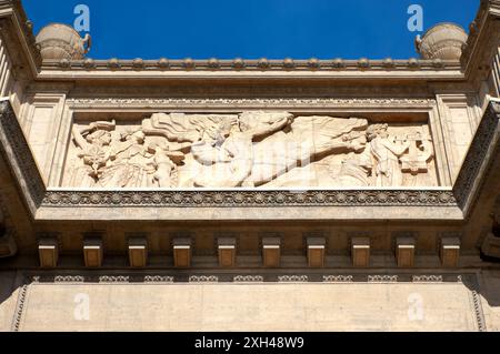 Römisch inspirierte Architektur ziert den Palace of Fine Arts in San Francisco, CA. Stockfoto