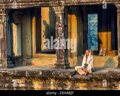 Das UNESCO-Weltkulturerbe in Angkor Wat, einem hinduistisch-buddhistischen Tempelkomplex in der Nähe von Siem Reap, Kambodscha. Stockfoto