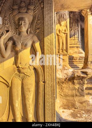 Das UNESCO-Weltkulturerbe in Angkor Wat, einem hinduistisch-buddhistischen Tempelkomplex in der Nähe von Siem Reap, Kambodscha. Stockfoto