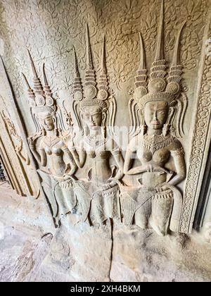 Das UNESCO-Weltkulturerbe in Angkor Wat, einem hinduistisch-buddhistischen Tempelkomplex in der Nähe von Siem Reap, Kambodscha. Stockfoto