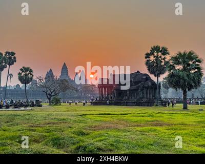 Das UNESCO-Weltkulturerbe in Angkor Wat, einem hinduistisch-buddhistischen Tempelkomplex in der Nähe von Siem Reap, Kambodscha. Stockfoto
