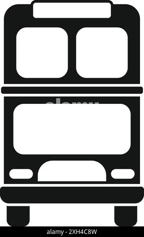 Einfaches Symbol eines Doppeldeckerbusses von vorne gesehen Stock Vektor
