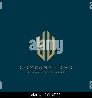 Design mit YU Letter Logo Stock Vektor