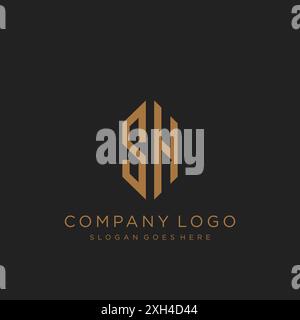 Design mit SH Letter-Logo Stock Vektor