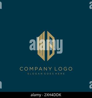 Design mit WB-Letter-Logo Stock Vektor