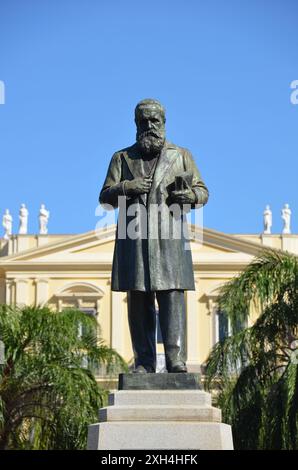 Tatue von Dom Pedro II im Stadtpark Quinta da Boa Vista. Historische Stätte, an der die königliche Familie im 19. Jahrhundert lebte Stockfoto