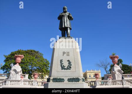 Tatue von Dom Pedro II im Stadtpark Quinta da Boa Vista. Historische Stätte, an der die königliche Familie im 19. Jahrhundert lebte Stockfoto