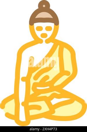 buddha siddhartha gautama Farbsymbol Vektor Illustration Stock Vektor