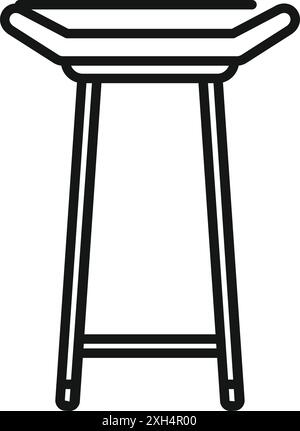 Einfache Linienfigur eines hohen Stuhls, ein Möbelstück, das in der Innenarchitektur von Wohnräumen verwendet wird Stock Vektor