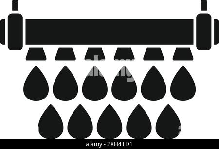 Einfaches Symbol für ein Bewässerungssystem, das Wassertropfen sprüht, perfekt für landwirtschaftliche oder Gartenbauprojekte Stock Vektor