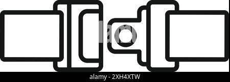 Das einfache Line-Art-Symbol eines geöffneten Sicherheitsgurtschlosses im Auto sorgt für Sicherheit auf der Reise Stock Vektor