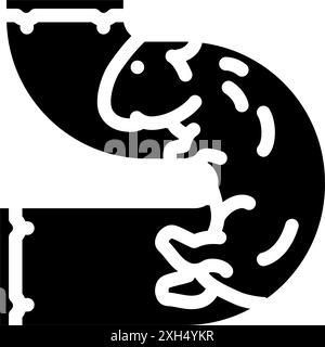 Hamster in Tunnel PET Glyph Icon Vektor Illustration Stock Vektor