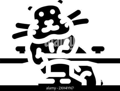 Hamster mit Spielzeug Haustier Glyphen Symbol Vektor Illustration Stock Vektor