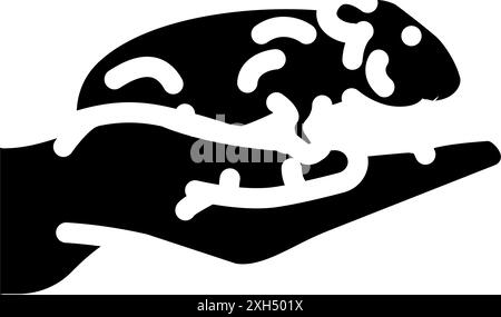 Hamster Haustier Hand Glyphen Symbol Vektor Illustration Stock Vektor