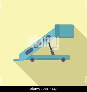 Mobile Fluggastrampe, die ein Flugzeug mit dem Flughafenterminalgebäude verbindet Stock Vektor