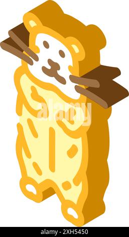 Hamster stehend Haustier isometrische Icon Vektor Illustration Stock Vektor