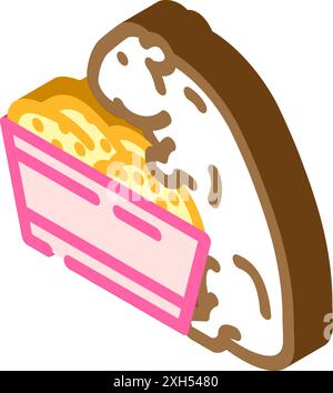 Hamster mit Nahrung Haustier isometrische Icon Vektor Illustration Stock Vektor