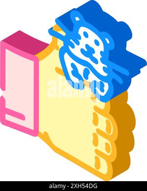 Hamster Hand Haustier isometrische Icon Vektor Illustration Stock Vektor