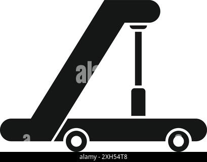 Schwarze Silhouette einer Flugpassagierbrücke zum ein- und Aussteigen von Fluggästen Stock Vektor