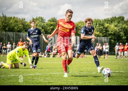 Farum, Dänemark. Juni 2024. Milan Iloski (32) vom FC Nordsjaelland, der während eines Testspiels zwischen dem FC Nordsjaelland und dem FC Randers in Farum gesehen wurde. Stockfoto
