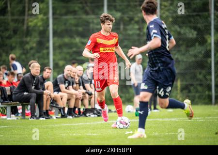 Farum, Dänemark. Juni 2024. Mads Hansen (11) vom FC Nordsjaelland wurde während eines Testspiels zwischen FC Nordsjaelland und Randers FC in Farum gesehen. Stockfoto