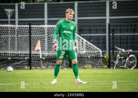 Farum, Dänemark. Juni 2024. Torhüter Andreas Gülstorff (31) des FC Nordsjaelland während eines Testspiels zwischen FC Nordsjaelland und Randers FC in Farum. Stockfoto