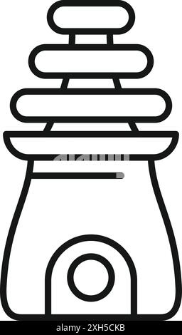 Aufwärmen der Schokoladenbrunnen-Maschine, bereit für einen köstlichen Snack Stock Vektor