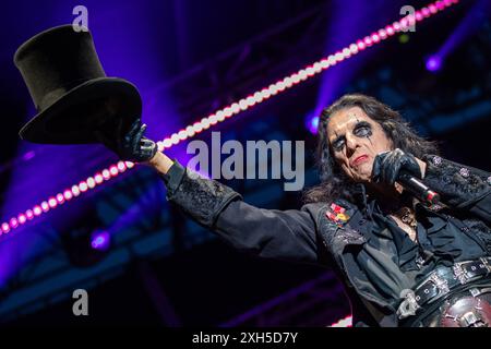 Parco San Valentino, Pordenone, Italien, 10. Juli 2024, #Alicecooper #pordenone #parcosanvalentino #italien während der Alice Cooper Tour - Musikkonzert Stockfoto